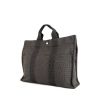Sac cabas Hermes Toto Bag - Shop Bag en toile grise et noire - 00pp thumbnail