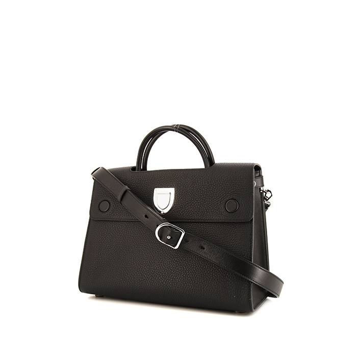 Borsa Dior Diorever in pelle martellata nera
