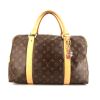 Bolsa de viaje Louis Vuitton Carryall en lona Monogram marrón y cuero natural - 360 thumbnail