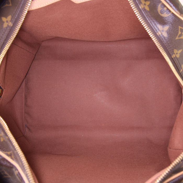 Louis Vuitton Carryall travel bag in brown monogram canvas and natural leather - Detail D2