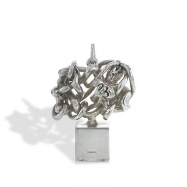 LOUIS VUITTON Zamac Palladium Monogram Charms Necklace Silver