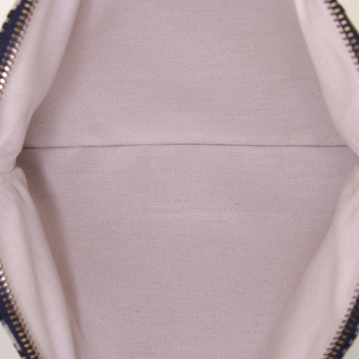 Pochette Dior Kit de Voyage en toile monogram bleue et cuir bleu-marine - Detail D2