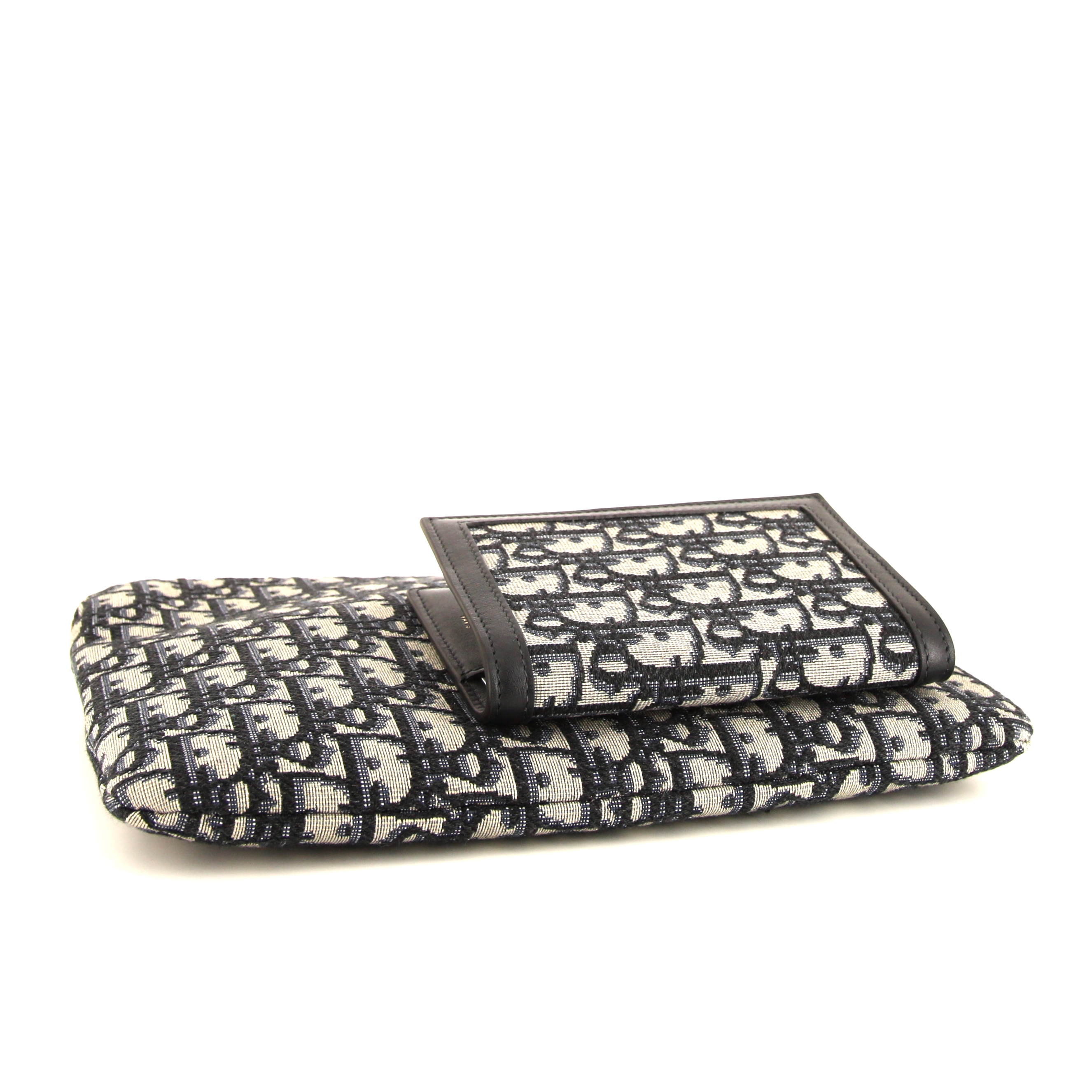 Pochette Dior Kit de Voyage en toile monogram bleue et cuir bleu-marine - Detail D5