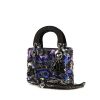Dior Mini Lady Dior shoulder bag in blue, black, purple and green multicolor leather - 00pp thumbnail