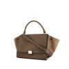 Celine Trapeze handbag in taupe leather and taupe suede - 00pp thumbnail