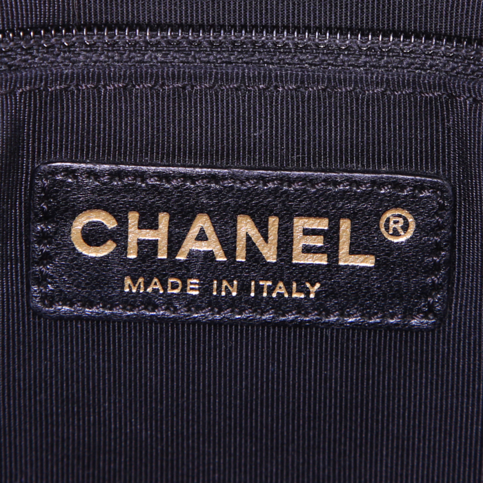 Borsa Chanel Shopping GST modello grande in pelle martellata e trapuntata nera - Detail D3