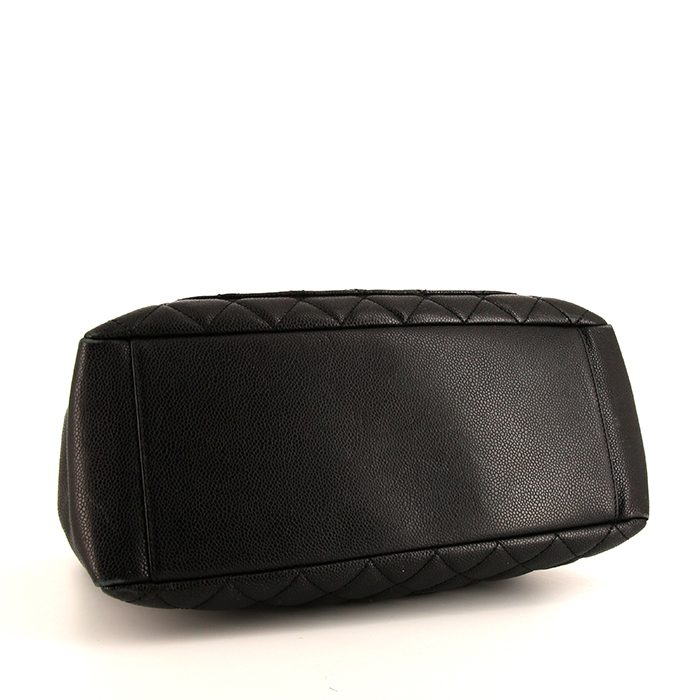 Borsa Chanel Shopping GST modello grande in pelle martellata e trapuntata nera - Detail D4