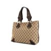 Shopping bag Gucci Vintage in tela monogram beige e pelle marrone - 00pp thumbnail