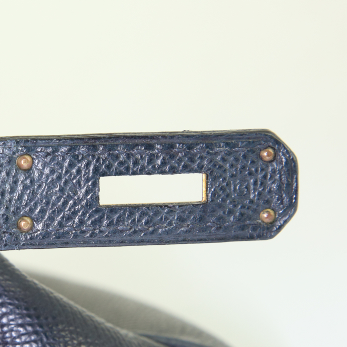 Sac à main Hermès  Birkin 35 cm en cuir epsom bleu-marine - Detail D4