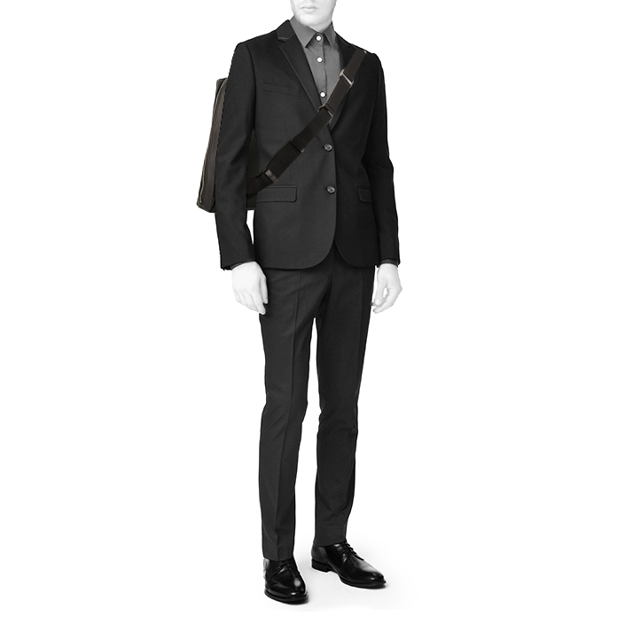 Bolso bandolera Louis Vuitton Sayan en lona negra y cuero negro - Detail D1