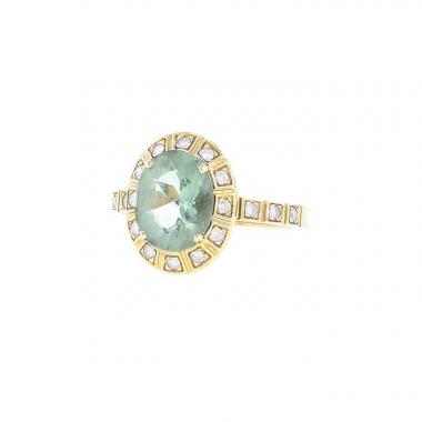 H. Stern Arena ring in yellow gold,  diamonds and quartz
