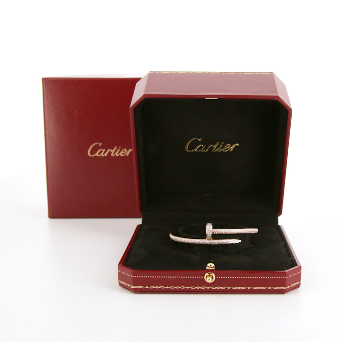 Brazalete Cartier Juste un clou en oro rosa y diamantes - Detail D2