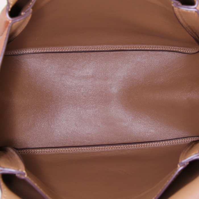 Sac à main Prada Dynamique en cuir grainé marron - Detail D2