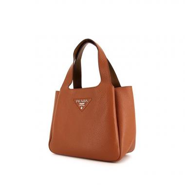 Sac à main Prada Dynamique en cuir grainé marron