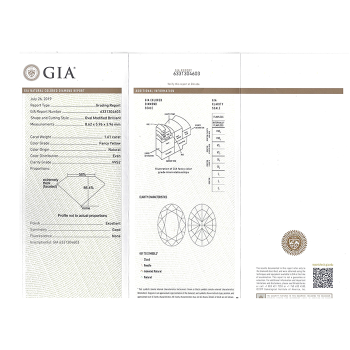 Sortija en oro blanco y oro amarillo y en diamante amarillo fancy yellow (1,61 quilate) - Detail D2