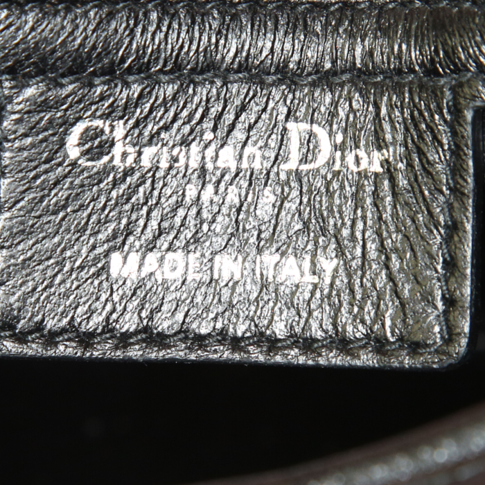 Dior Lady Dior Edition Limitée large model handbag in black, pink and green leather - Detail D4