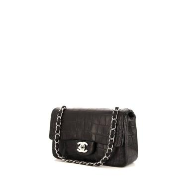 Sac bandoulière Chanel Mini Timeless en cuir noir