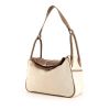 Hermes Lindy shoulder bag in beige canvas and etoupe Swift leather - 00pp thumbnail