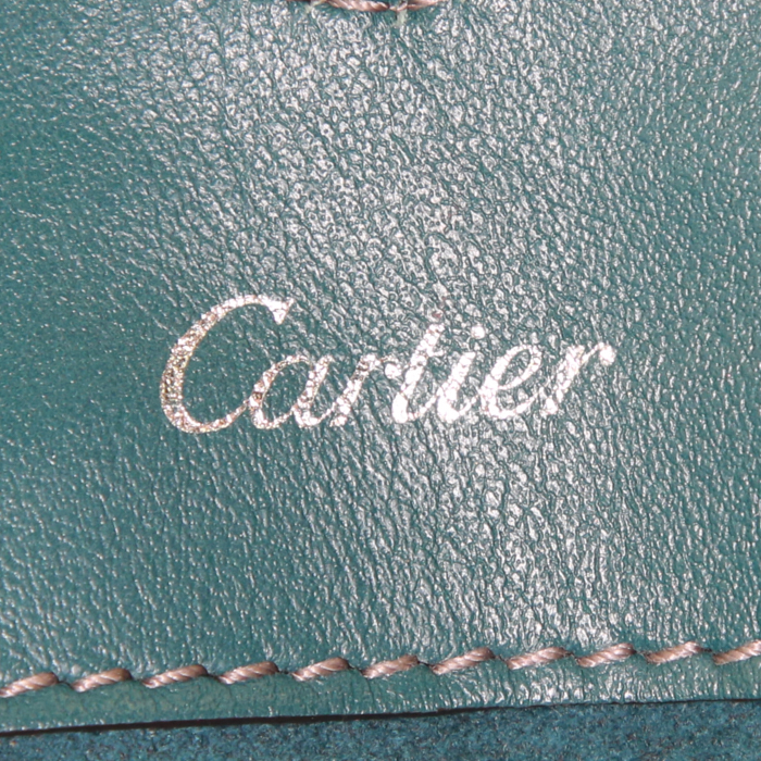 Cartier shopping bag in pigeon blue leather - Detail D3
