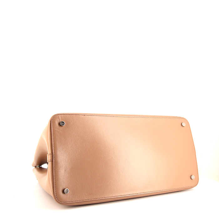 Shopping bag Alaïa Mina in pelle nude con motivo a fori - Detail D4