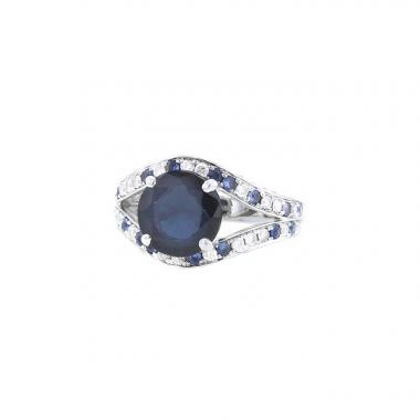 Anello Mauboussin Ni Naive Ni Soumise in oro bianco,  zaffiri e diamanti