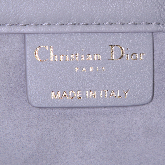 Dior Book Tote shopping bag in grey smooth leather - Detail D3