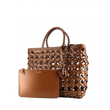 Dior shopping bag in brown braided leather