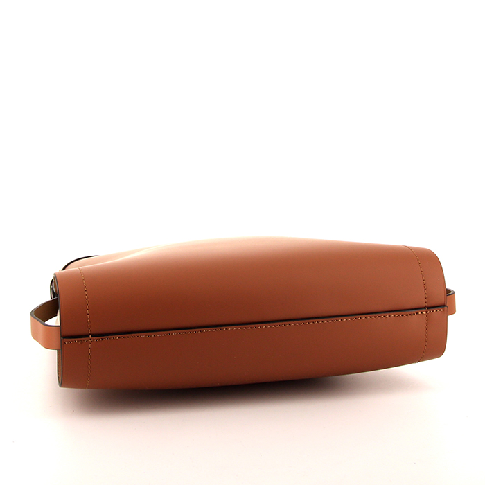 Sac cabas Loewe Ikebana en cuir gold et toile beige - Detail D4