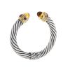 Opening David Yurman Cable Renaissance large model bracelet in silver,  14 carats yellow gold and colored stones - Detail D1 thumbnail