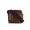 Bolso bandolera Louis Vuitton Olav en lona a cuadros ébano y cuero esmaltado marrón - 360 thumbnail