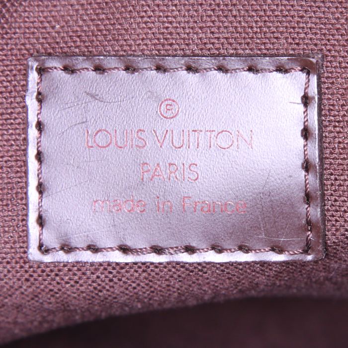 Bolso bandolera Louis Vuitton Olav en lona a cuadros ébano y cuero esmaltado marrón - Detail D3