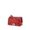 Chanel Boy shoulder bag in red quilted leather - 00pp thumbnail