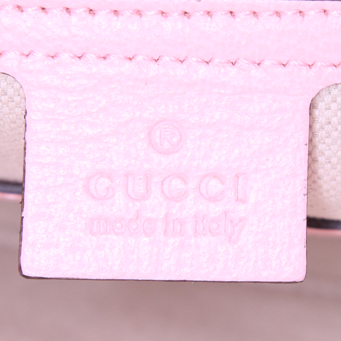 Borsa Gucci Jackie in tela rosa a fiori e pelle rosa - Detail D3