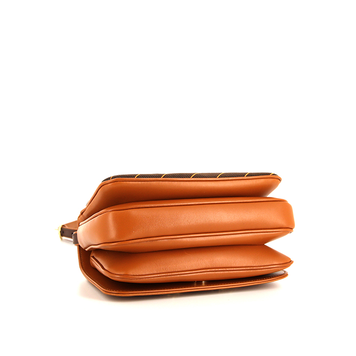 Bolso bandolera Gucci Zumi en lona monogram marrón y cuero marrón - Detail D4