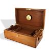 Hermès, cigar humidor, in plane tree and leather handles, signed, from the end of the 1980's - 00pp thumbnail