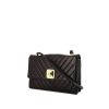 Borsa a tracolla Chanel Vintage in pelle trapuntata a zigzag nera - 00pp thumbnail