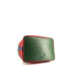 Sac à main Louis Vuitton petit Noé en cuir épi bleu rouge et vert - Detail D4 thumbnail