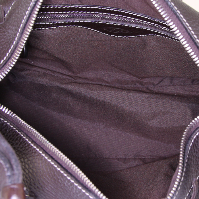 Bolso de mano Tod's Vintage en cuero marrón - Detail D2