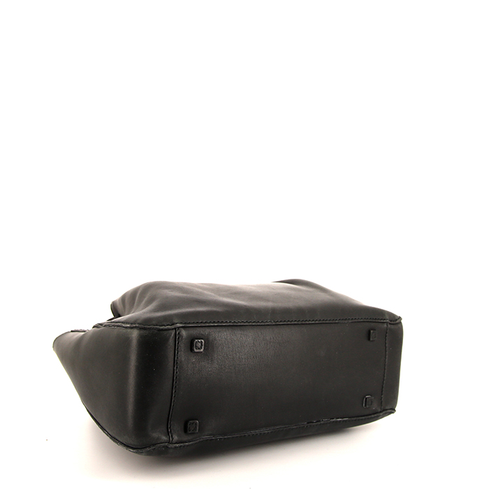 Sac cabas Gucci Vintage en cuir noir - Detail D4