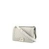 Chanel Boy handbag in grey quilted leather - 00pp thumbnail
