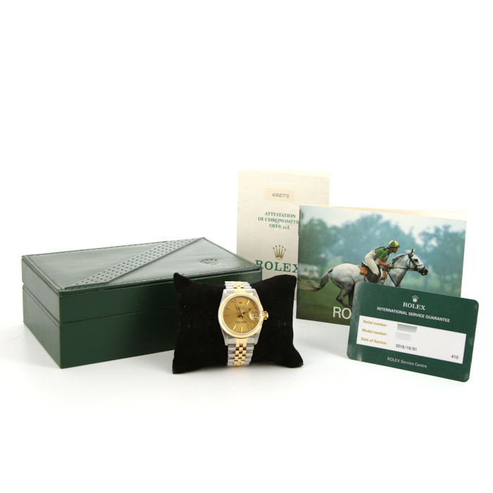 Rolex Datejust watch in gold and stainless steel Ref:  68273 Circa  1989 - Detail D2