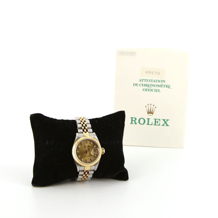 Montre Rolex Datejust Lady en or et acier Ref :  69173 Vers  1993 - Detail D2