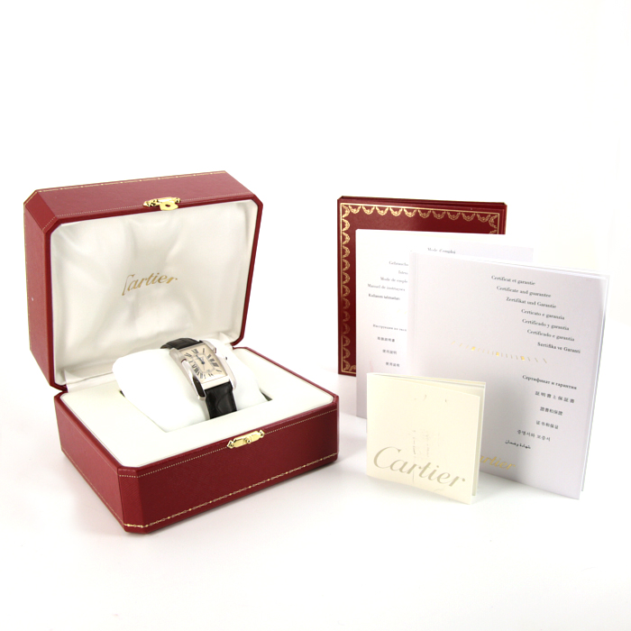 Cartier Tank Américaine watch in white gold Ref:  1741 Circa  1990 - Detail D2