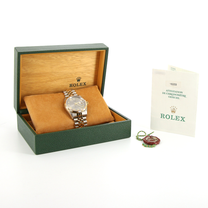Rolex Datejust watch in gold and stainless steel Ref:  16233 Circa  2002 - Detail D2