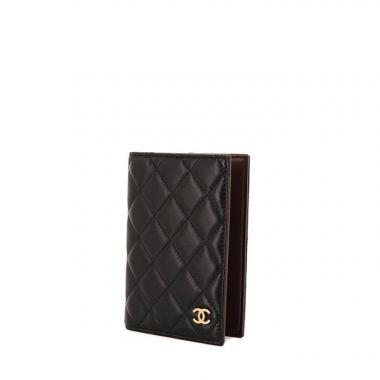 Chanel Porte Passeport passport holder in black quilted grained leather