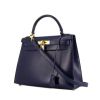 Bolso de mano Hermès Kelly 28 cm en cuero box azul Zafiro - 00pp thumbnail