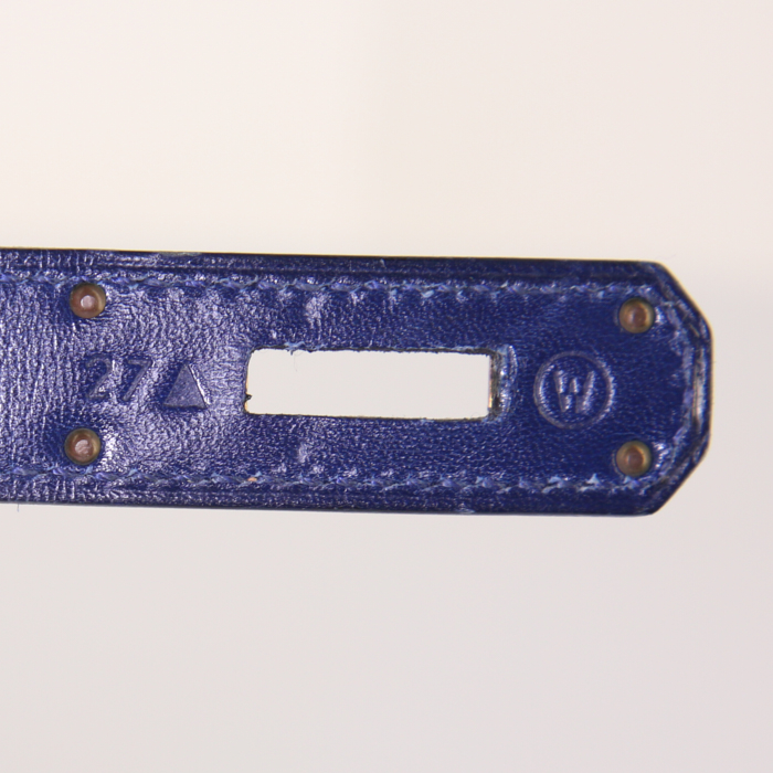 Borsa Hermès Kelly 28 cm in pelle box blu Zaffiro - Detail D5