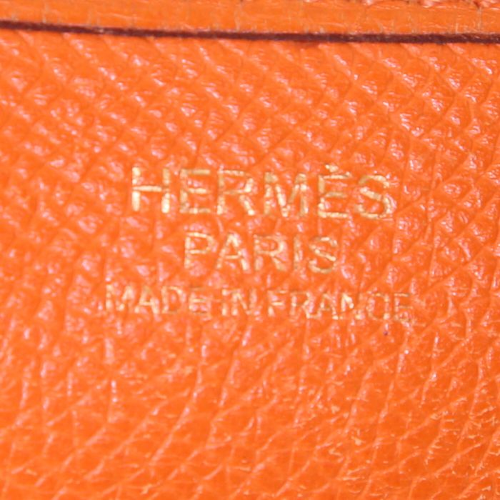 Bolso bandolera Hermes Evelyne modelo grande en cuero epsom naranja - Detail D3