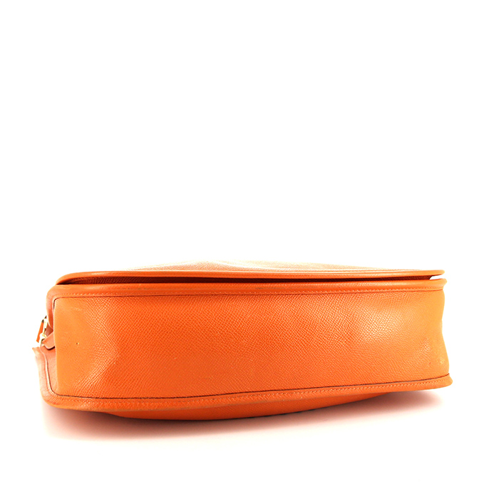 Hermes Evelyne large model shoulder bag in orange epsom leather - Detail D4