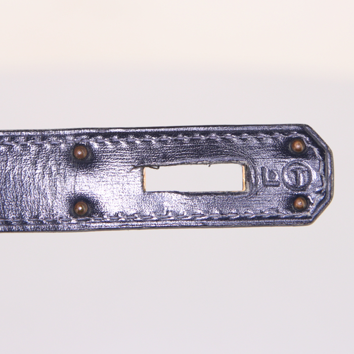 Hermes Kelly 32 cm handbag in navy blue box leather - Detail D5